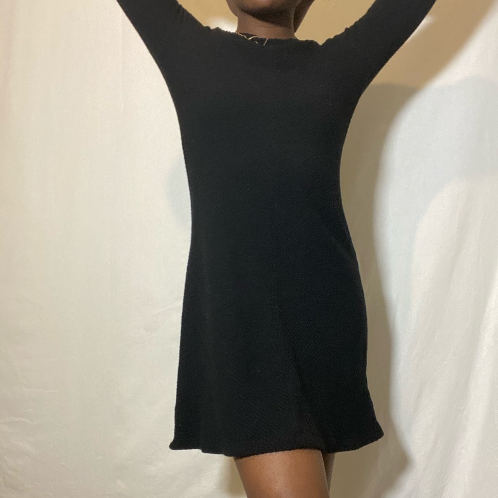 Black Comfy Knit Sweater Dress